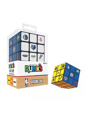 Rubik's NBA Divisions 3x3 Cube Ages 8+ Games Puzzles Coordination 80's Novelty